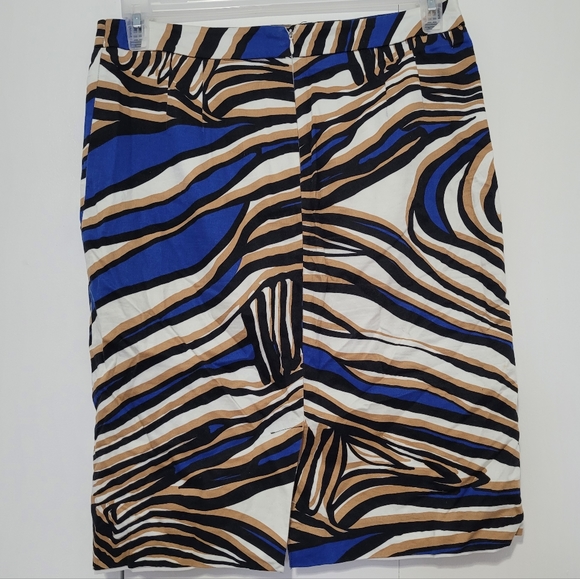Animal Print Pencil Skirt - Royal Blue - Picture 2 of 5